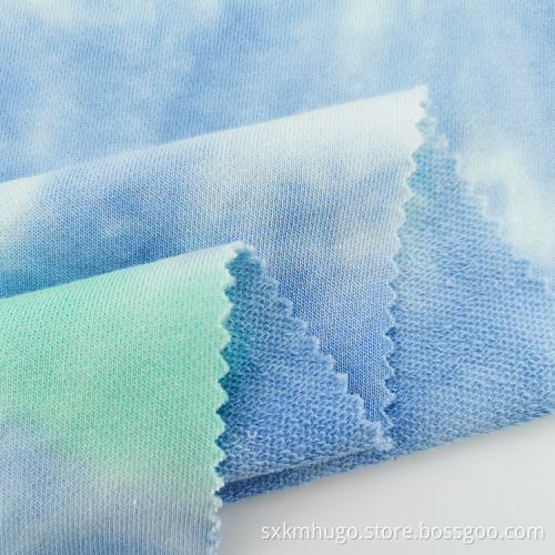 100% Cotton French Terry Knit Tie Dye Fabric